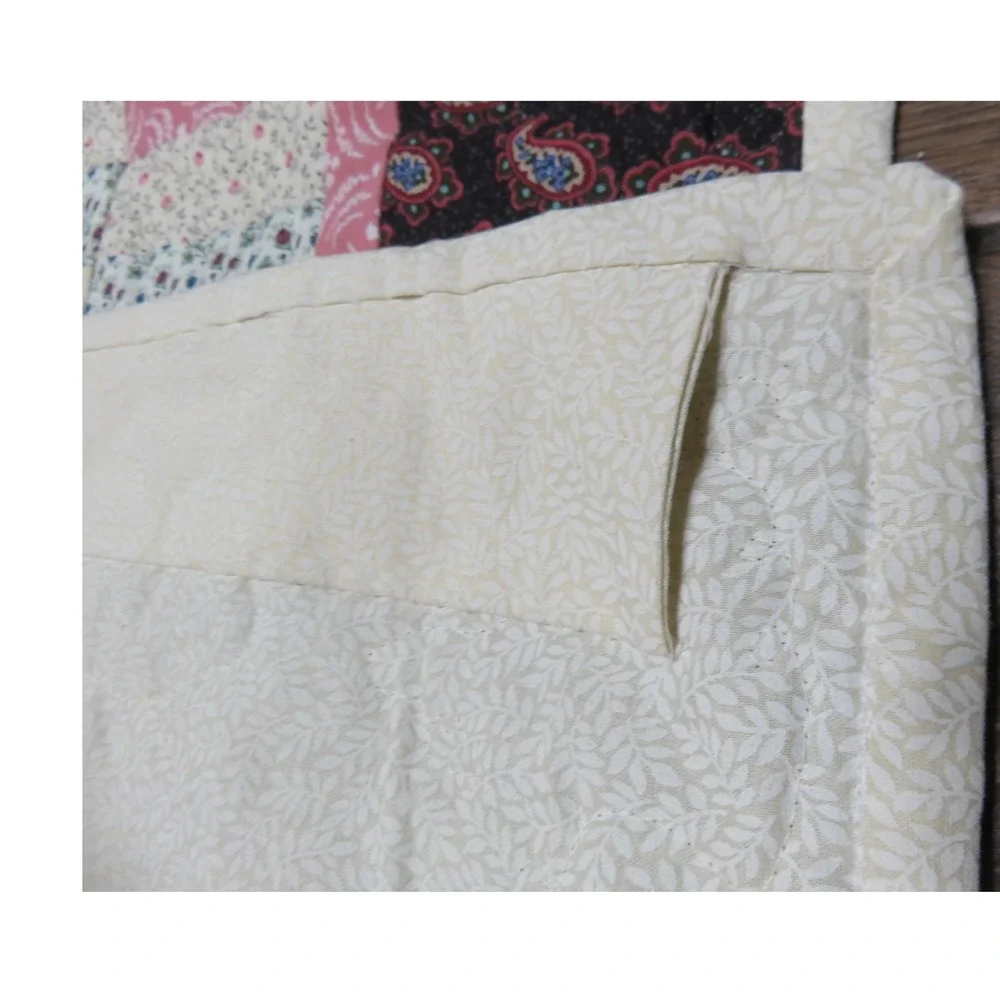 Handmade Bargello Quilt Throw or Wall Hanging Purple Pink Paisley Patchwork